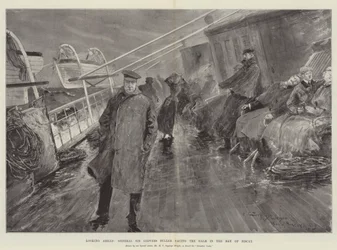 Vorausblickend, General Sir Redvers Buller im Sturm in der Biskaya